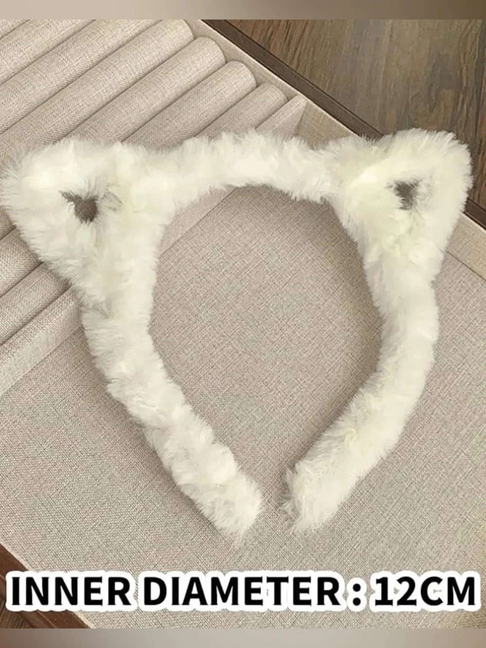 💞 New White Plush Kitty Cat Ears Headband Costume Accessory